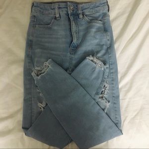 american eagle light wash high-rise jeggings